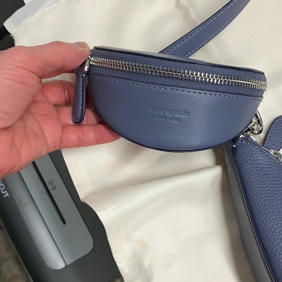 Kate Spade Duo MD pebble leather Shldr bag Cinder gre - Picture 3 of 12